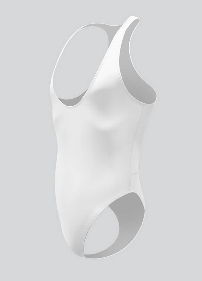 Mens Deep U-Neck Bodysuit With Back Cut-Out
