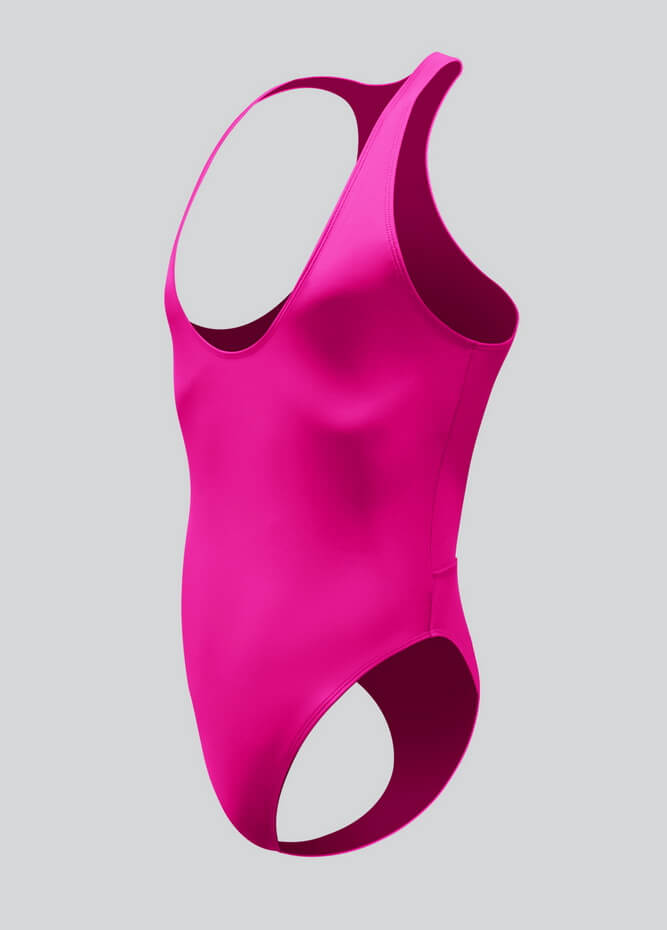 Mens Deep U-Neck Bodysuit With Back Cut-Out