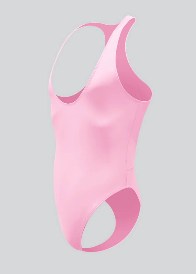 Mens Deep U-Neck Bodysuit With Back Cut-Out