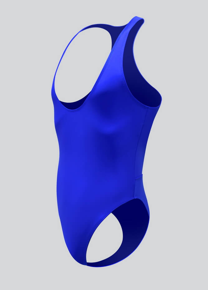 Mens Deep U-Neck Bodysuit With Back Cut-Out