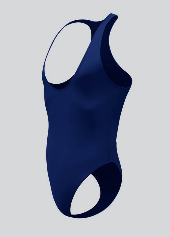 Mens Deep U-Neck Bodysuit With Back Cut-Out