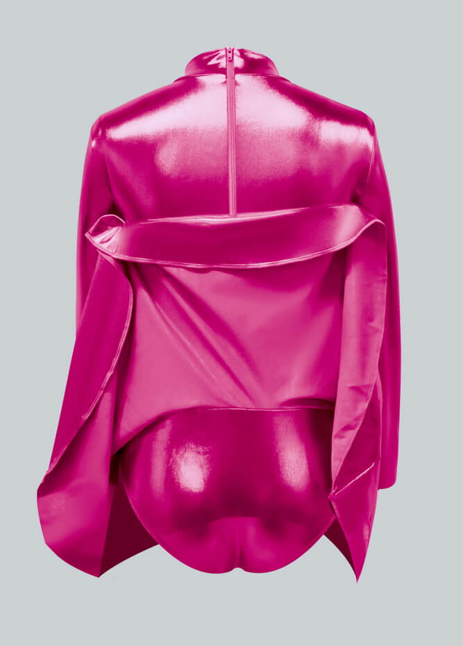 Long Sleeve Turtleneck Shiny Metallic A-Line Flared Dress