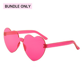 Womens Heart Sunglasses Candy Color Transparent Rimless