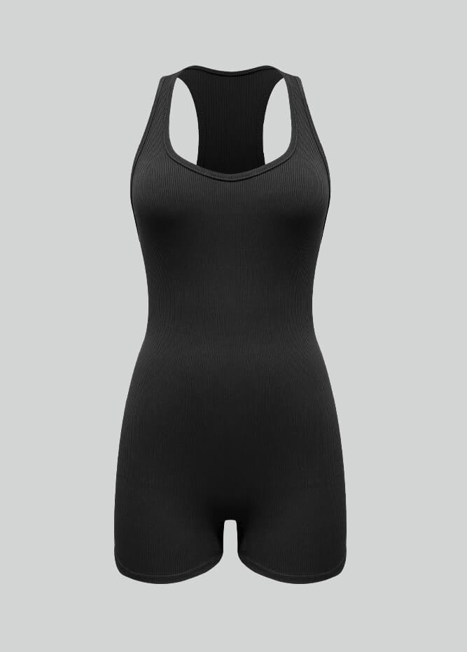 Fitness Workout Ribbed Romper Bodysuit