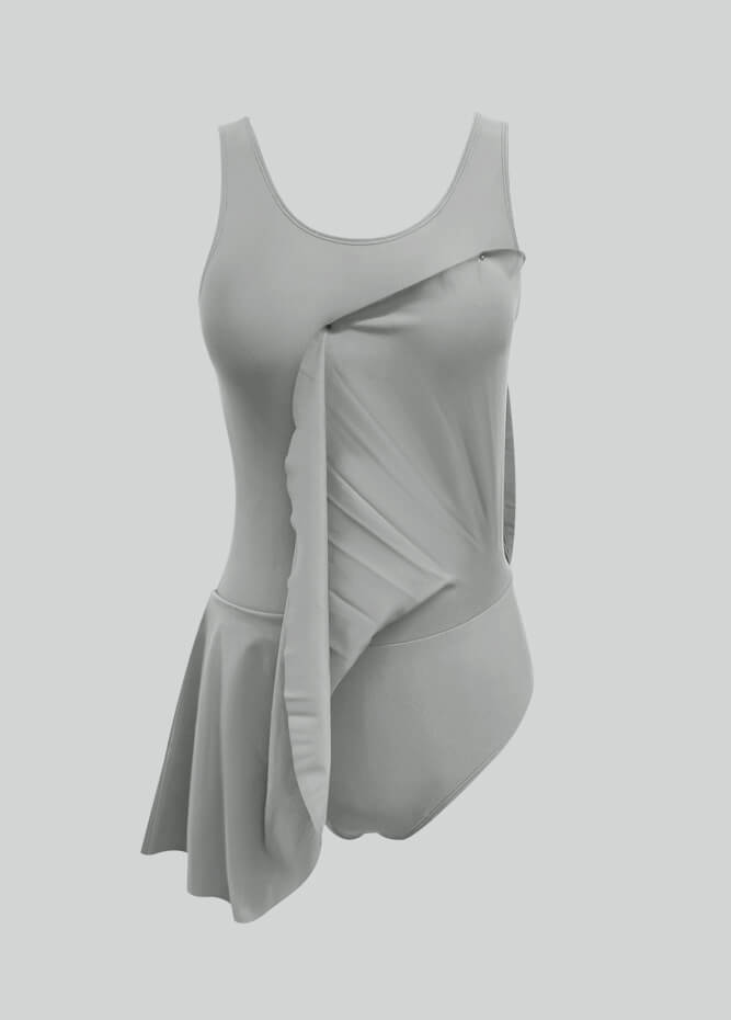 Thong Sleeveless Leotard with Skirt