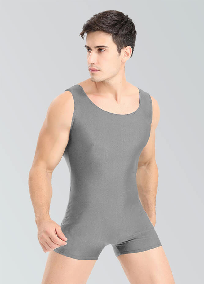 Mens Biketard Spandex Short Tank Unitard