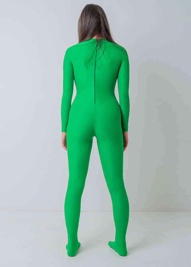 Womens Full Bodysuit One Piece Footed Unitard