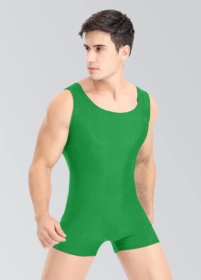 Mens Biketard Spandex Short Tank Unitard