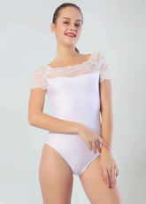 white lace leotard