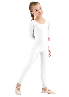 girls white spandex bodysuit