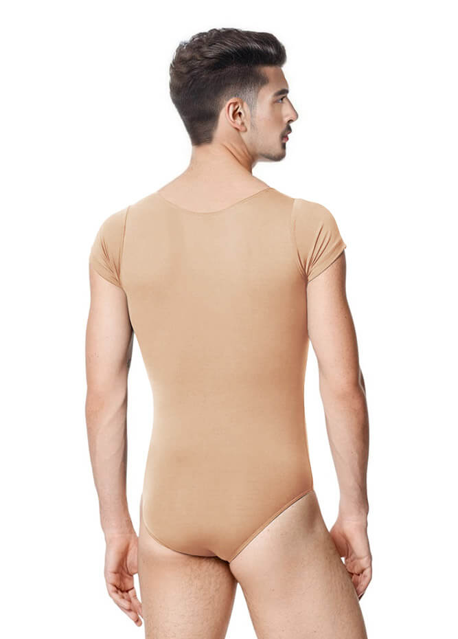Mens Cap Sleeve Round Neckline Leotard