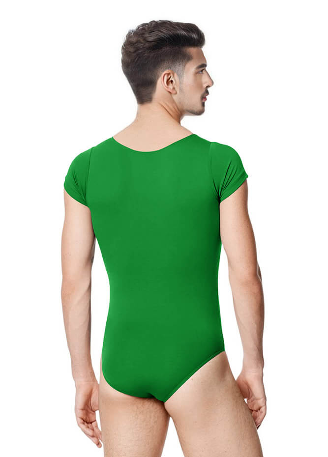 Mens Cap Sleeve Round Neckline Leotard
