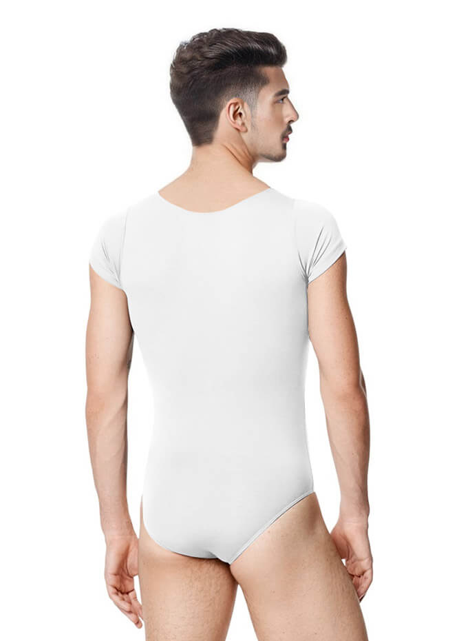Mens Cap Sleeve Round Neckline Leotard