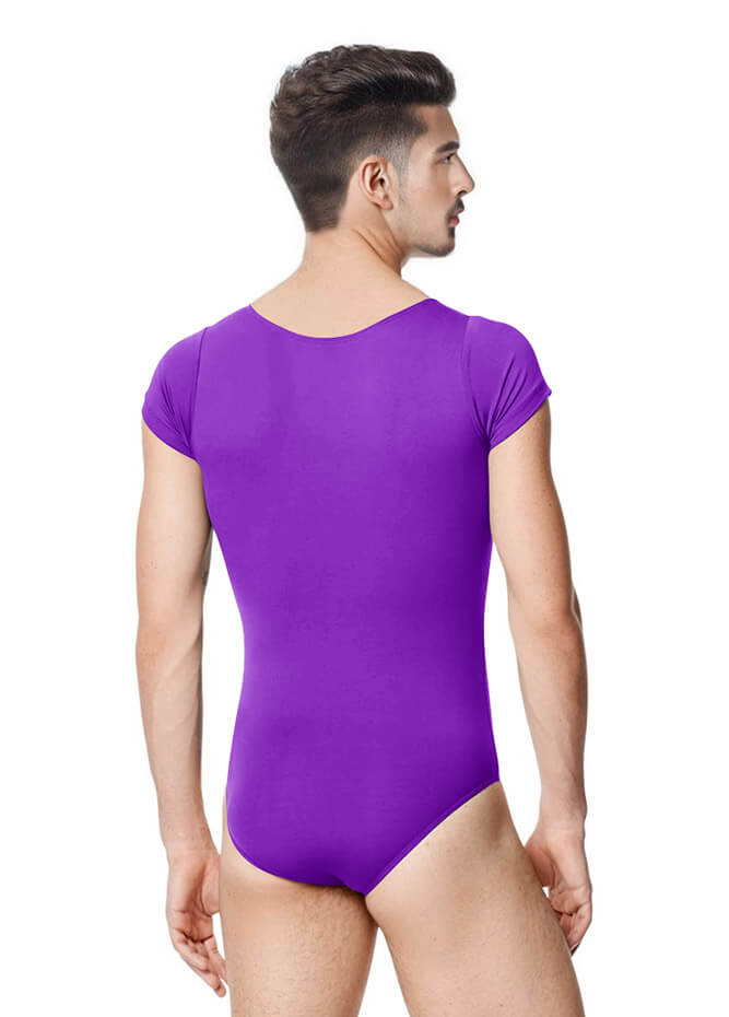 Mens Cap Sleeve Round Neckline Leotard