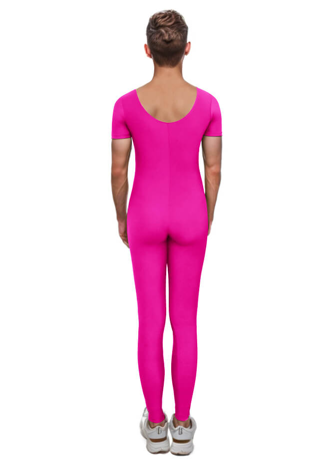 Mens One Piece Short Sleeve Unitard