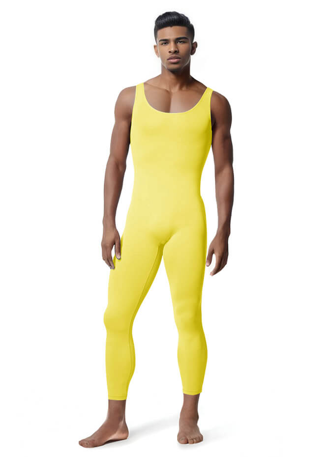 Mens Tank Top Scoop Neck Sleeveless Unitards