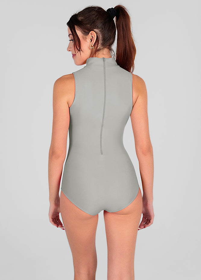 Womens Mock Neck Sleeveless Spandex Leotard