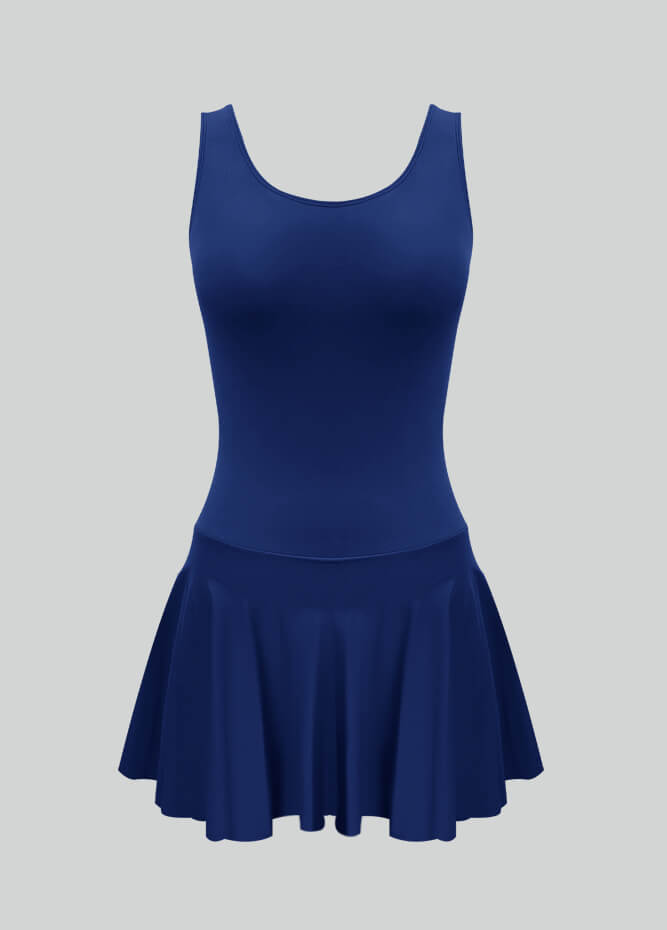 Thong Sleeveless Leotard with Skirt