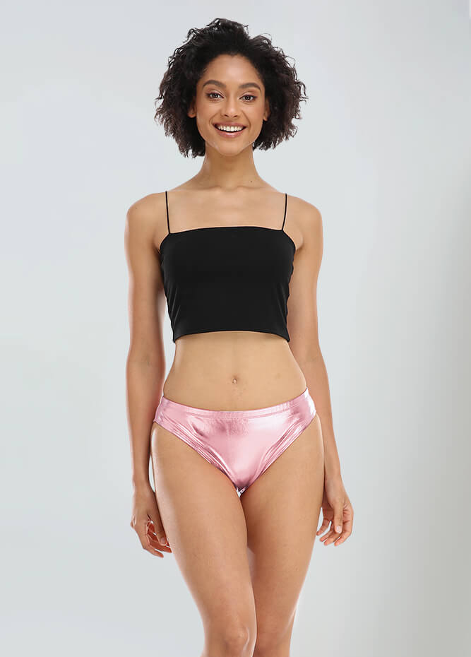 Shiny Metallic Panty Brief High Cut Shorts