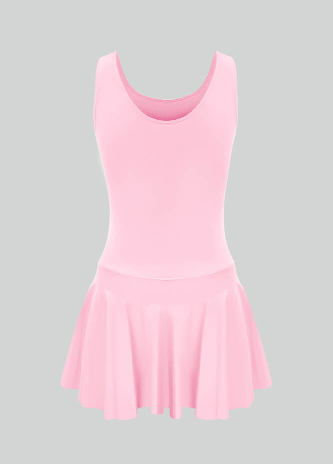 Thong Sleeveless Leotard with Skirt
