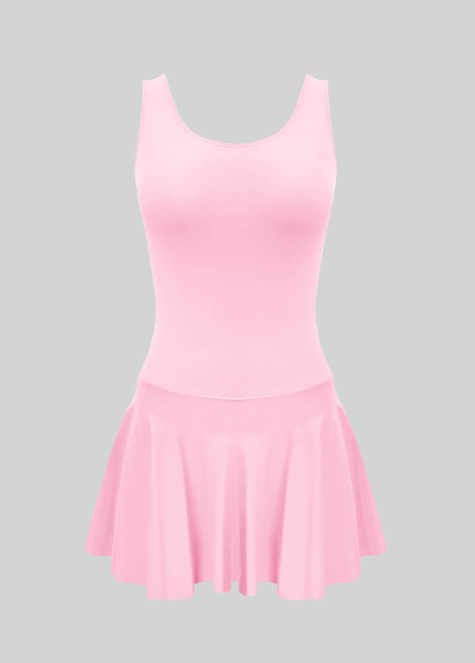 Thong Sleeveless Leotard with Skirt