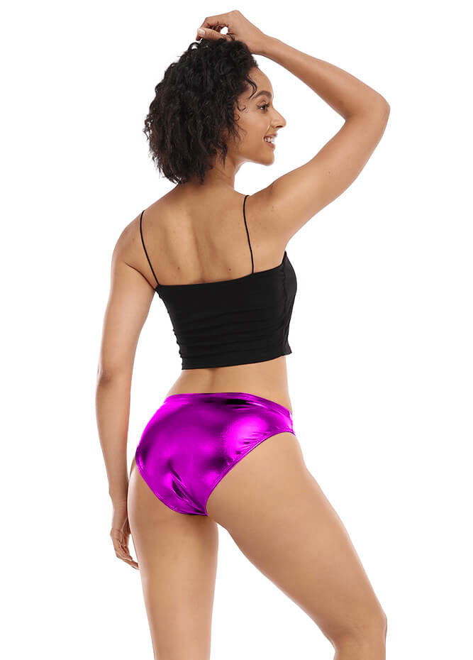 Shiny Metallic Panty Brief High Cut Shorts