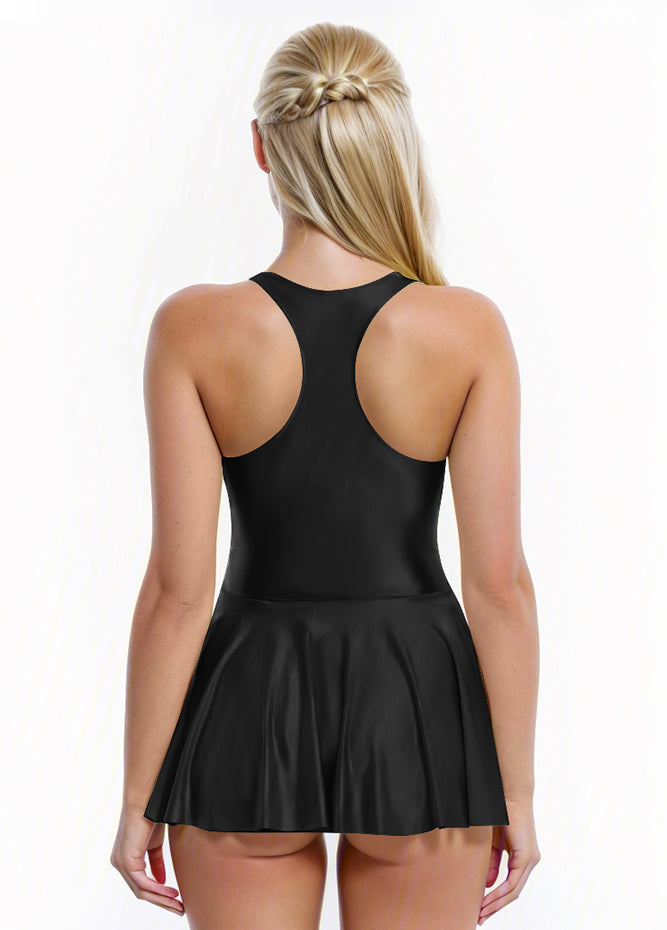 Sleeveless Racerback Fitness Skirted Leotard