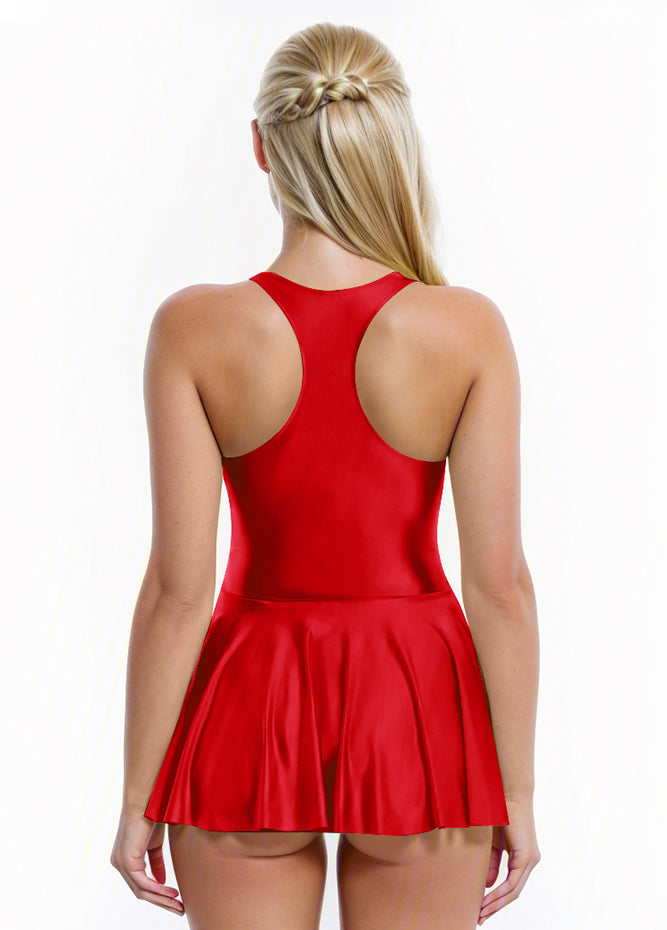 Sleeveless Racerback Fitness Skirted Leotard