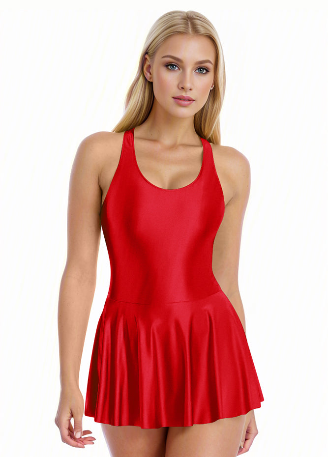 Sleeveless Racerback Fitness Skirted Leotard