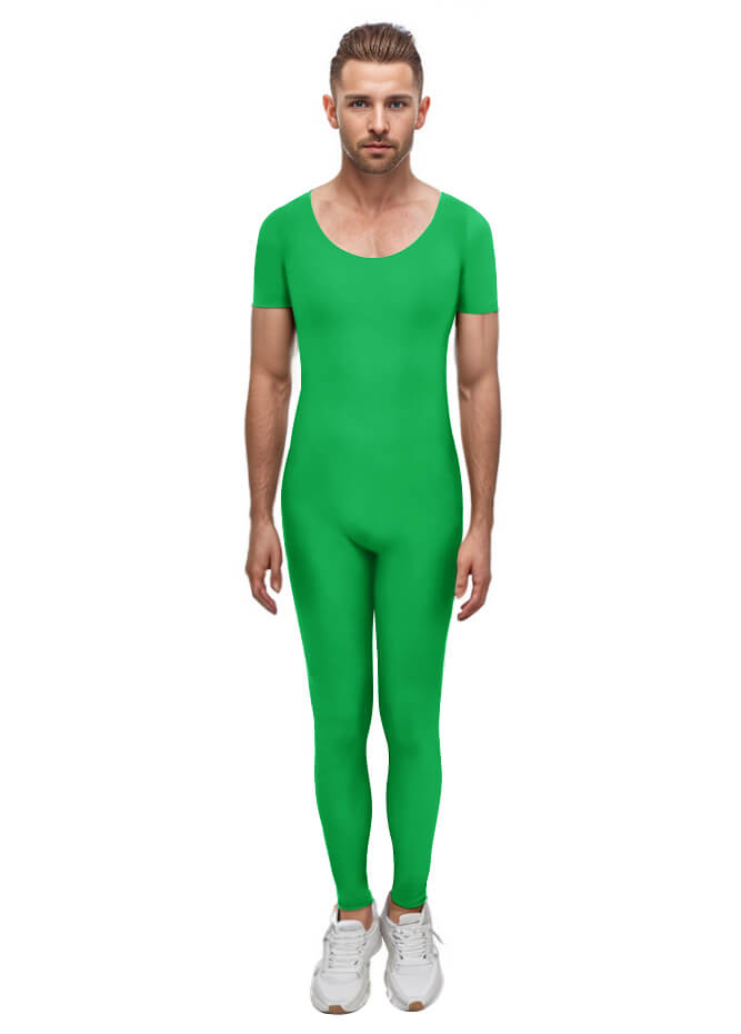 Mens One Piece Short Sleeve Unitard