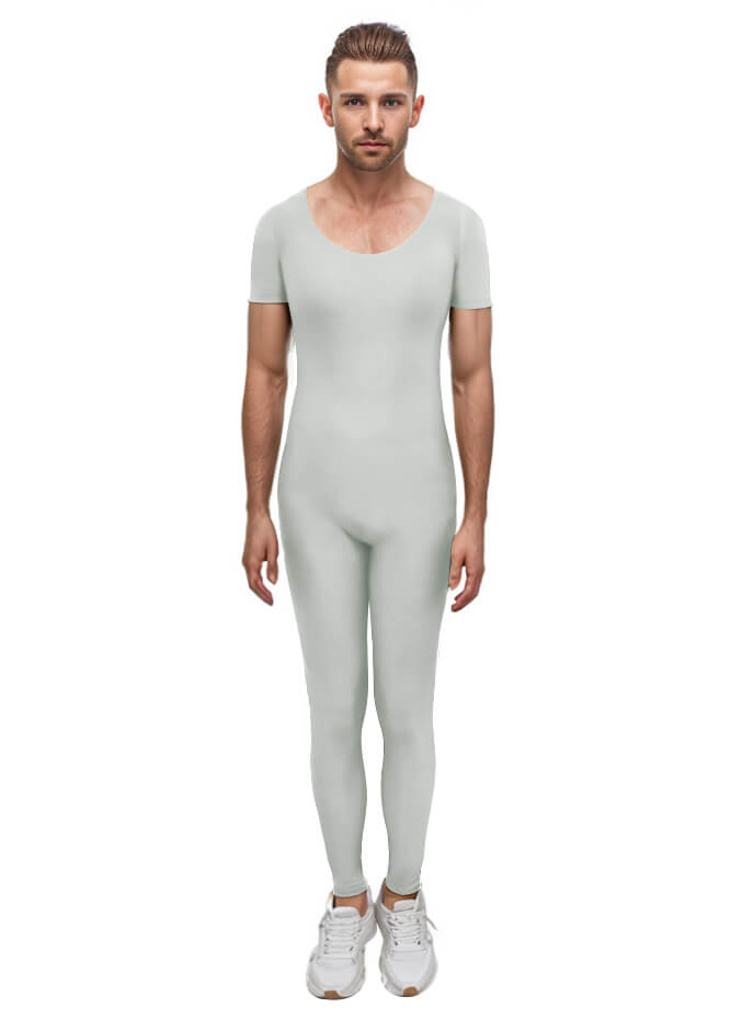 Mens One Piece Short Sleeve Unitard