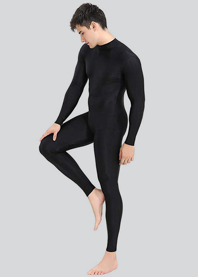 Mens Turtleneck Spandex Long Sleeve Unitard
