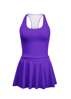Thong Sleeveless Fitness Skirted Leotard