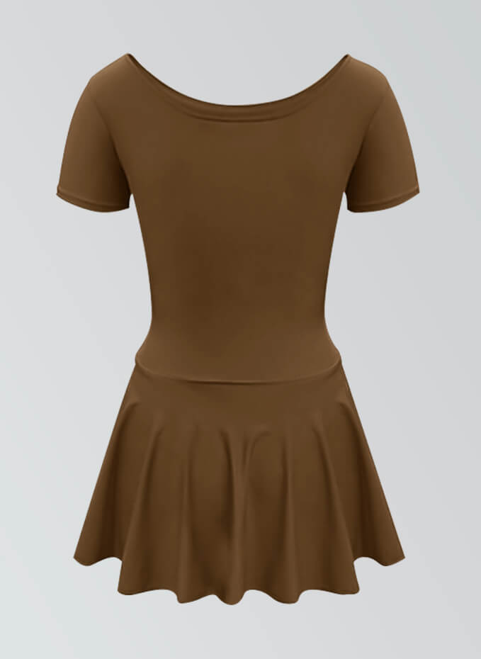 Thong Short Sleeve Skirted Leotard