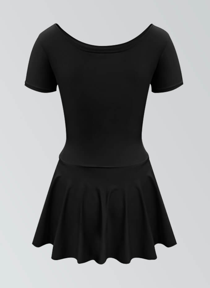 Thong Short Sleeve Skirted Leotard