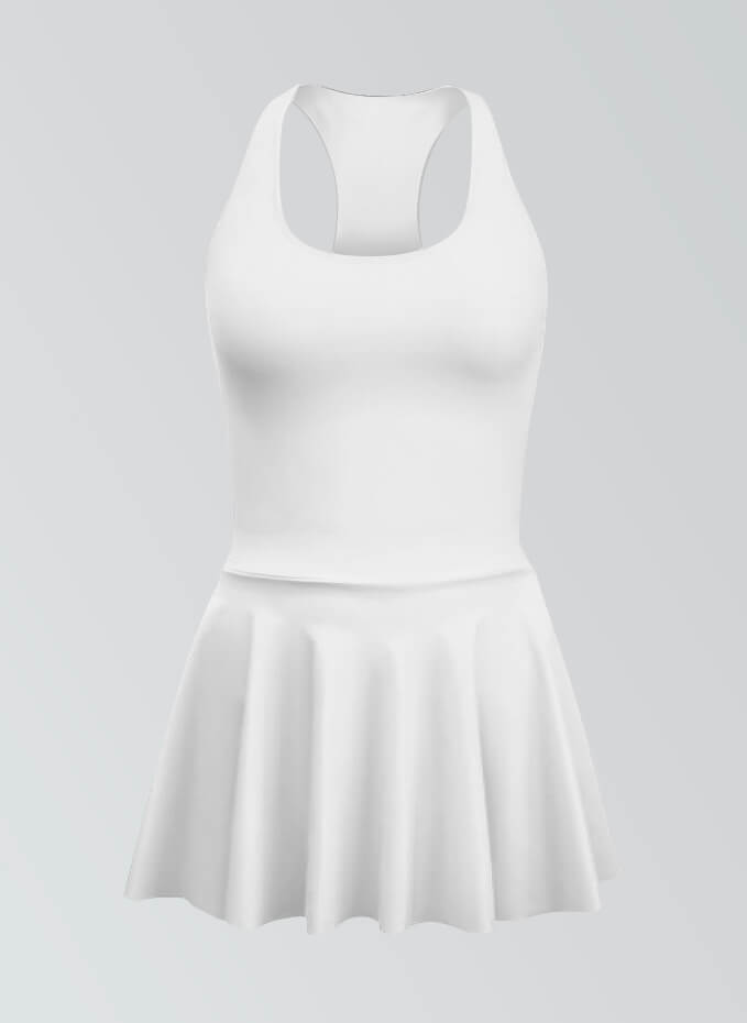 Thong Sleeveless Fitness Skirted Leotard