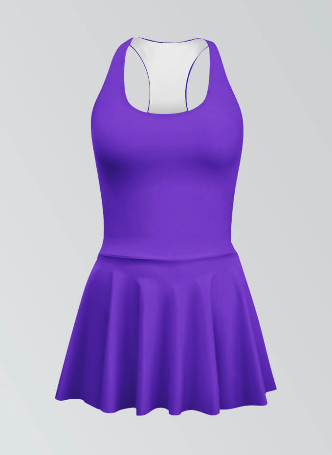 Thong Sleeveless Fitness Skirted Leotard
