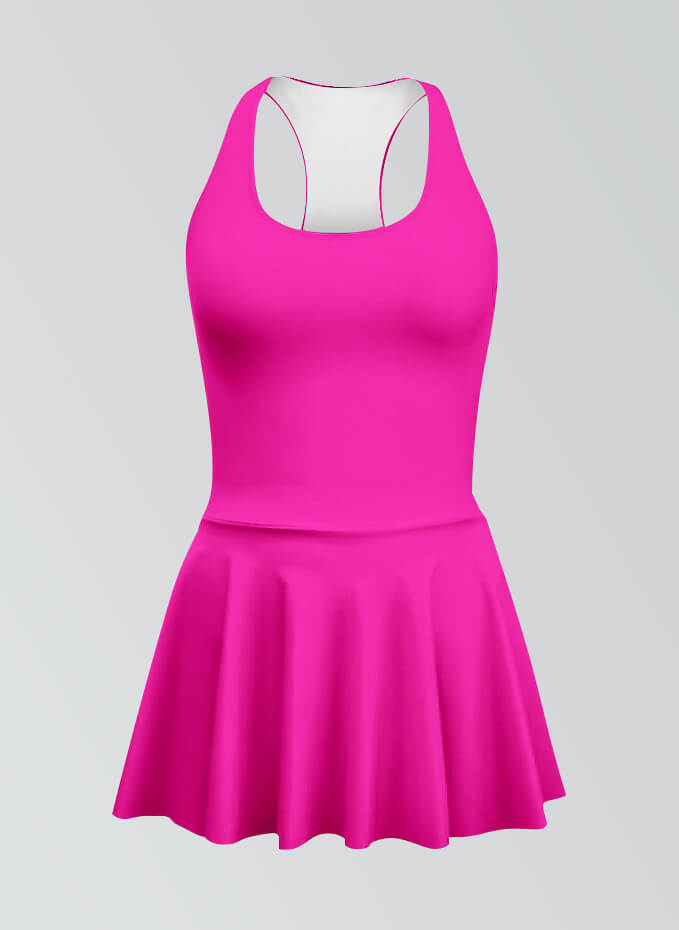 Thong Sleeveless Fitness Skirted Leotard