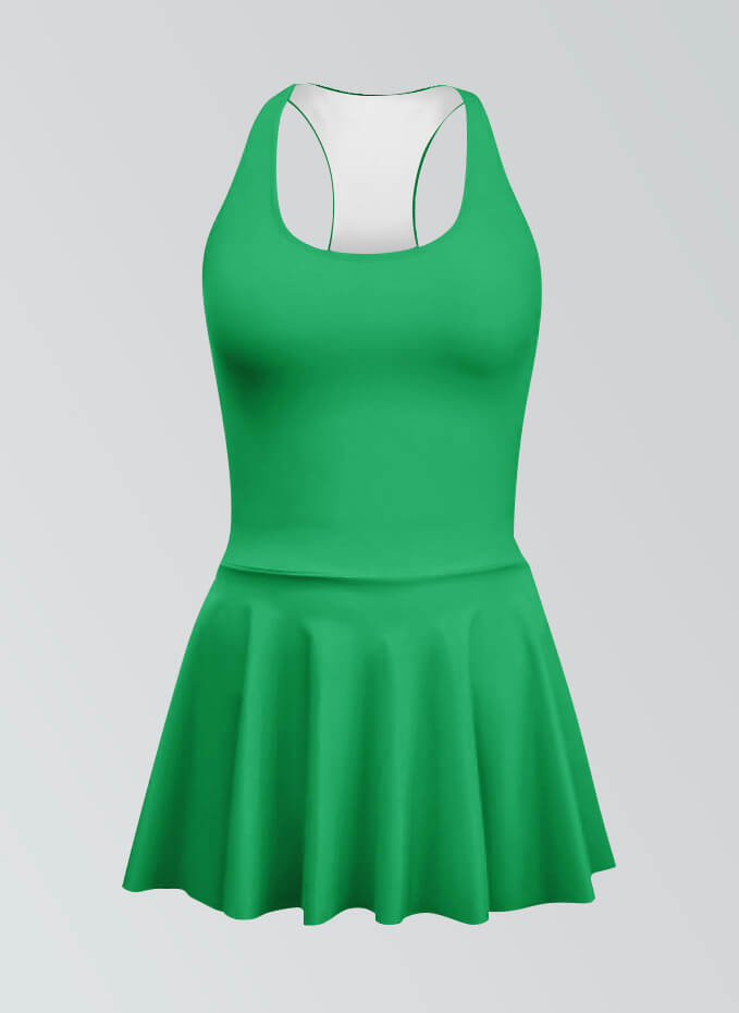 Thong Sleeveless Fitness Skirted Leotard