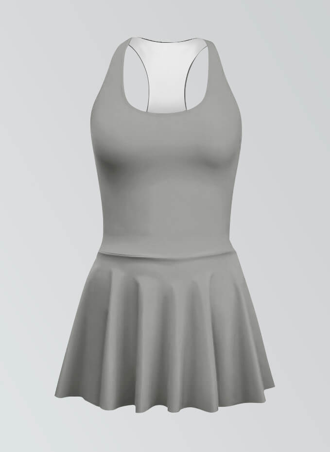 Thong Sleeveless Fitness Skirted Leotard