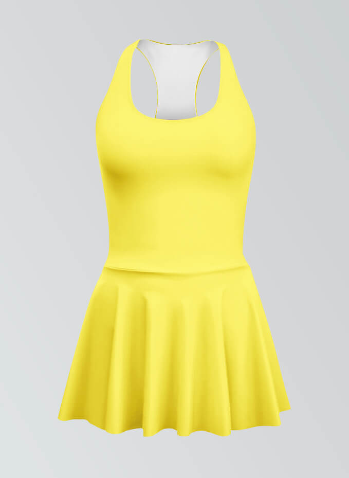 Thong Sleeveless Fitness Skirted Leotard