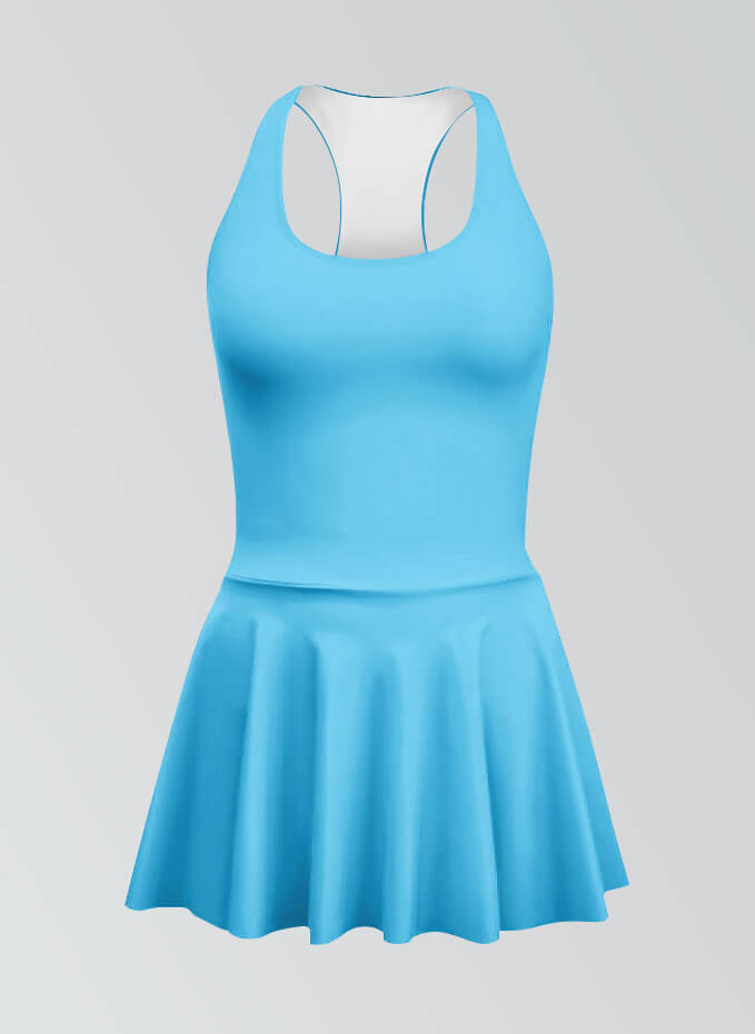 Thong Sleeveless Fitness Skirted Leotard
