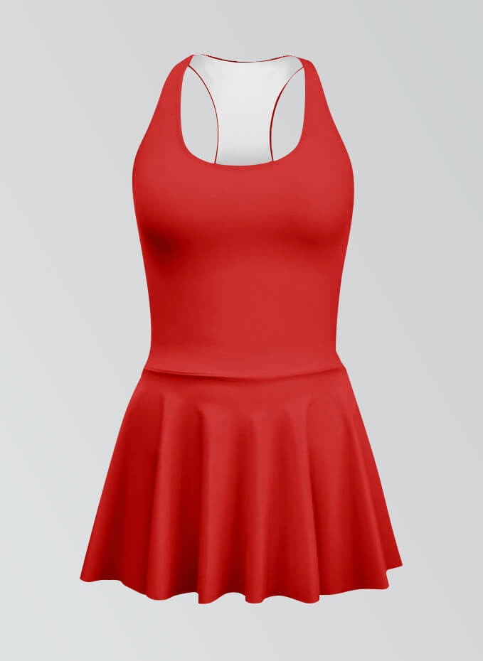 Thong Sleeveless Fitness Skirted Leotard