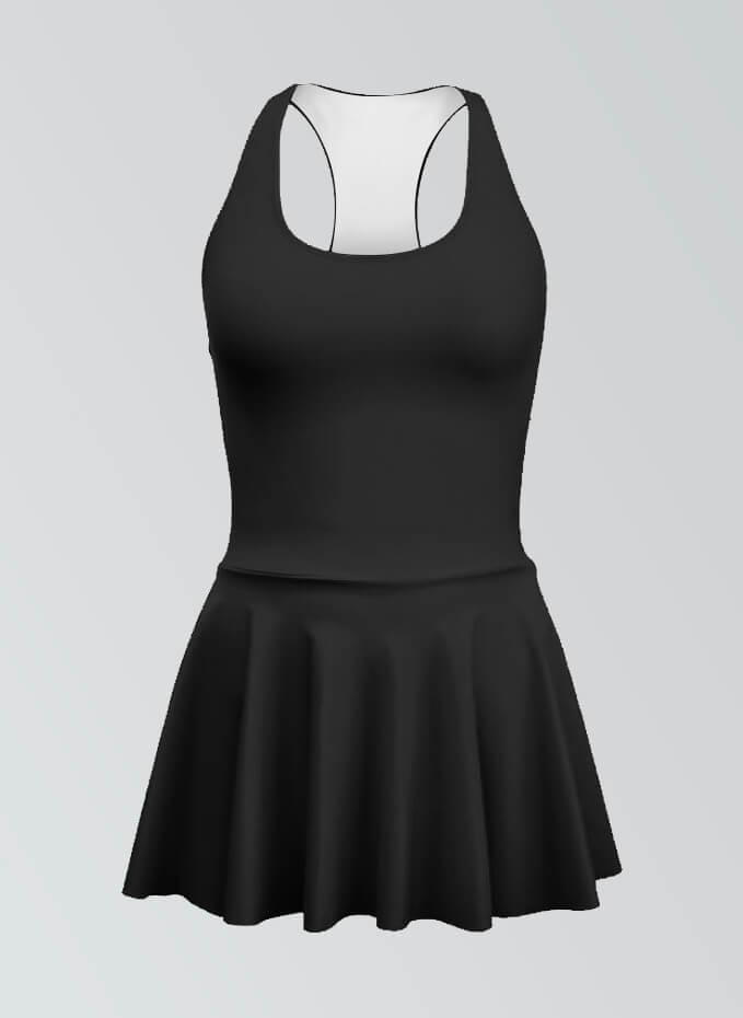 Thong Sleeveless Fitness Skirted Leotard