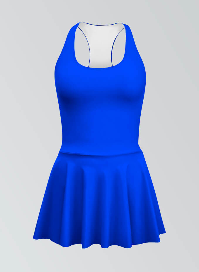 Thong Sleeveless Fitness Skirted Leotard