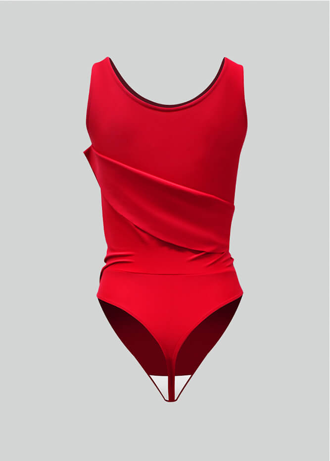 Thong Sleeveless Leotard with Skirt