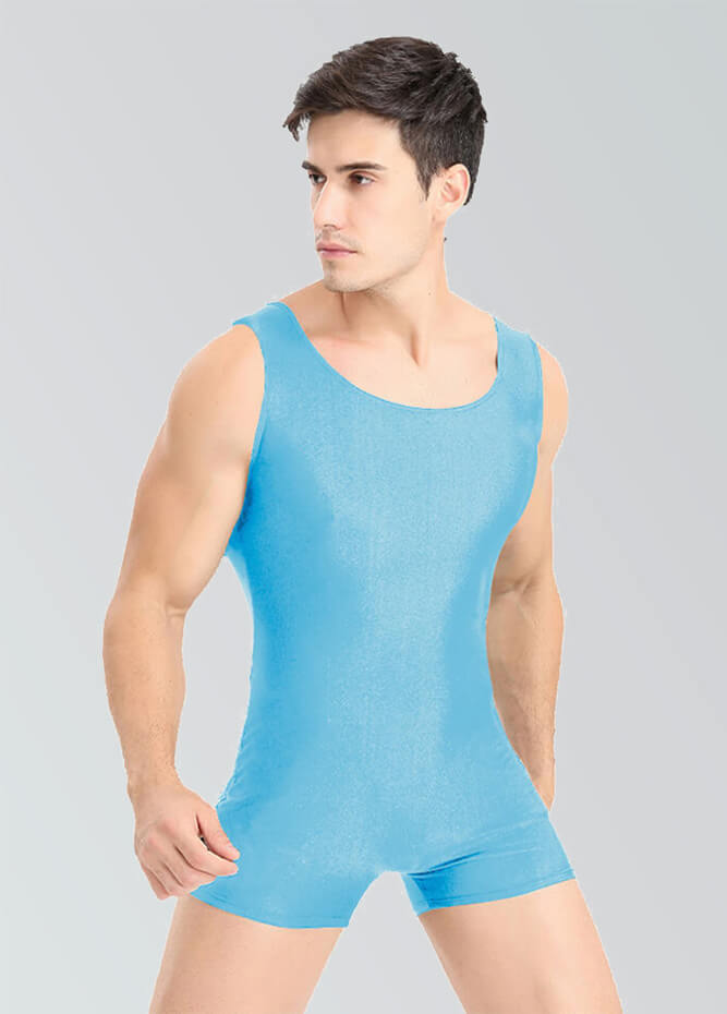 Mens Biketard Spandex Short Tank Unitard