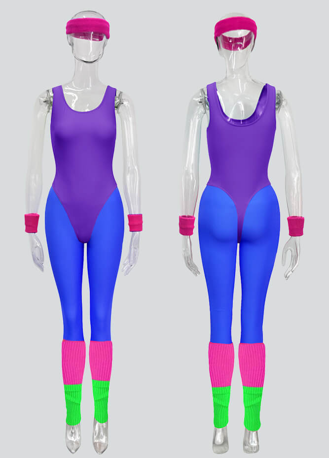Women 80s 90s Workout Costume Outfit