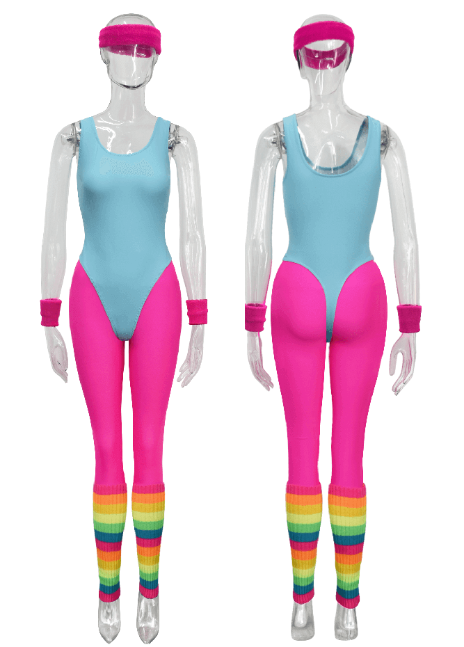 Women 80s 90s Workout Costume Outfit