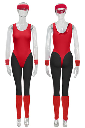 Women 80s 90s Workout Costume Outfit